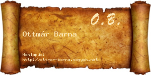 Ottmár Barna névjegykártya